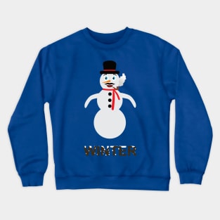 Snowman smoking a pipe Crewneck Sweatshirt